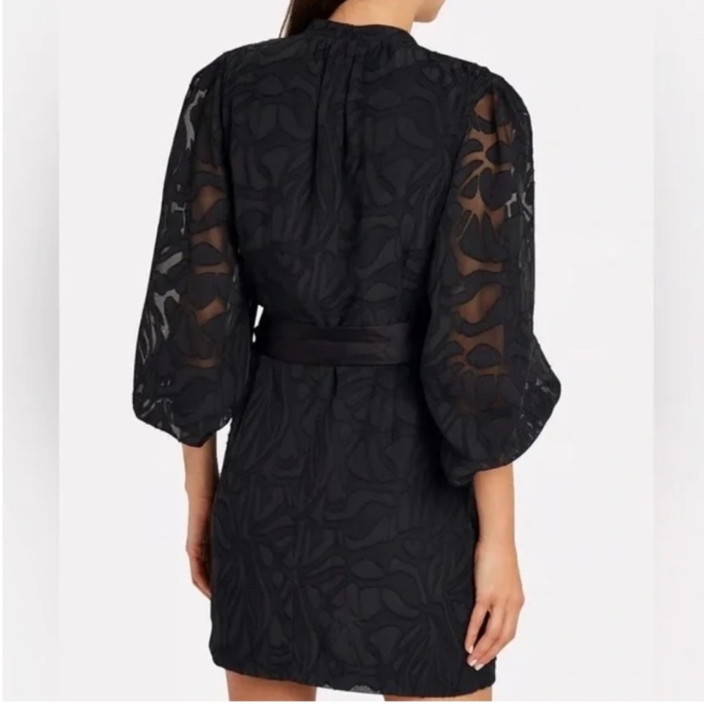 Jonathan Simkhai Night Night Fil Coupe Wrap Mini Dress in Black - Picture 3 of 8